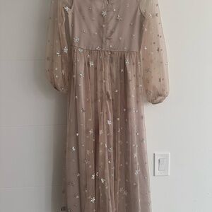 Elegant Sheer Star Embellished Dress